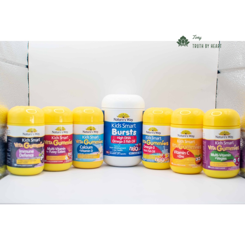 Kẹo Dẻo Canxi Cho Bé Nature’s Way Kids Smart Vita Gummies Calcium + Vitamin D 60 Viên