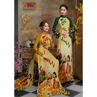 Vải áo dài Tết màu xanh lá lụa Latin ,Trắng lụa Ngọc Trai