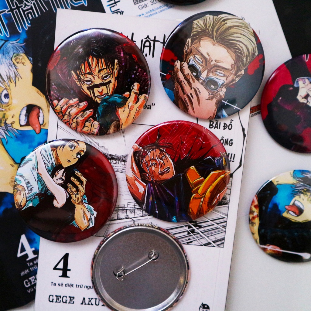 Huy Hiệu Cài Áo Anime - Chú Thuật Hồi Chiến (CV) - Ghim Cài Áo, Badge Phụ Kiện Manga Hình Jujutsu Kaisen