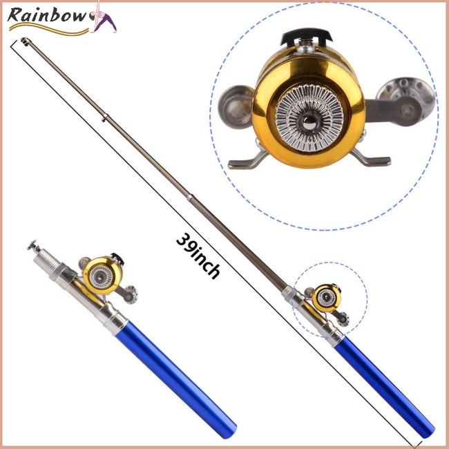 Cần Câu Cá Mini 1m Hình Cây Bút Siêu Nhẹ Có Thể Thu Gọn Tiện Dụng