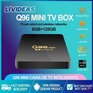 Tv thông minh q96 mini android 10.0 amlogic s905l 2.4g wifi 4k 8 + 128gb và phụ kiện