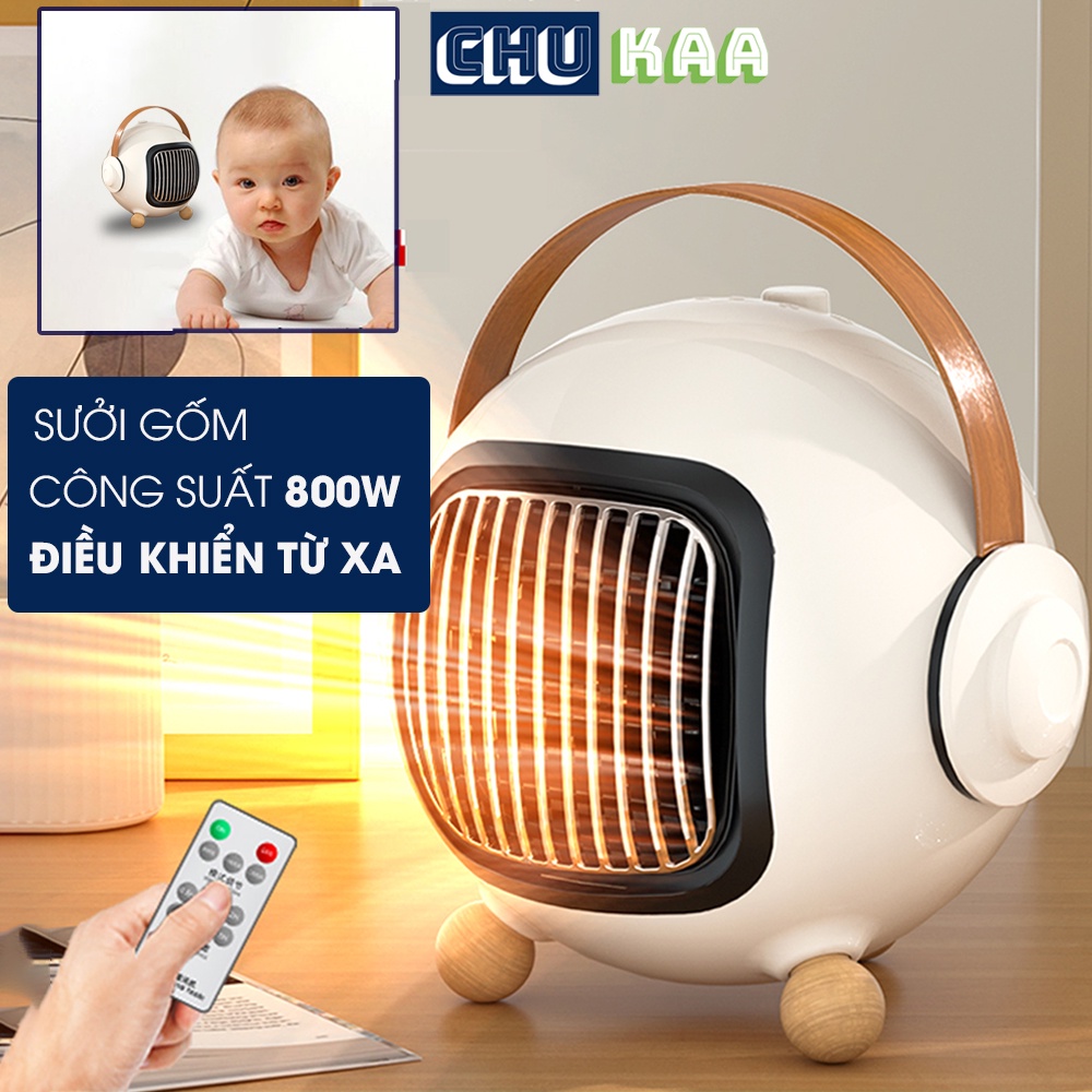 Máy sưởi mini dạng quạt sưởi gốm ceramic không ồn đa năng, sưởi ấm nhà tắm, trẻ sơ sinh, chăn đệm, chó mèo thú cưng