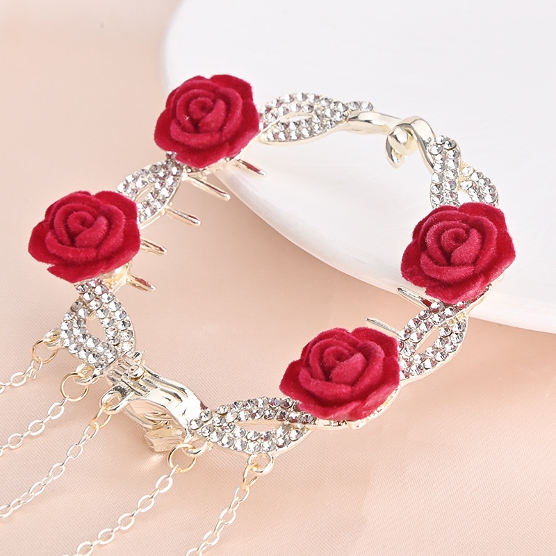 Kẹp Tóc Hoa Hồng Đính Ngọc Trai Thời Trang Cho Nữ