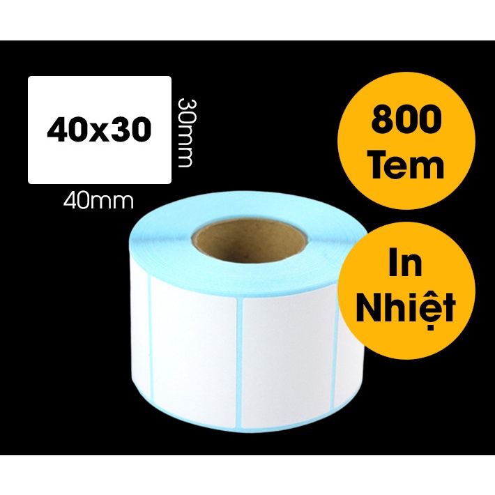 Giấy In tem nhiệt Mã Vạch 3 lớp chống thấm 30x20mm, 50x30mm, 40x30mm,70x50mm