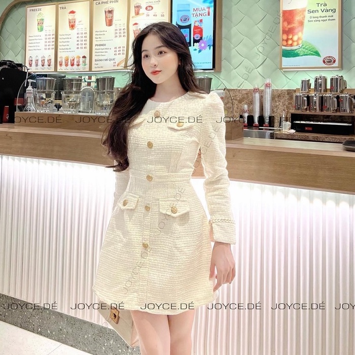 Đầm Dạ Tweed Váy Công Sở (ẢNH THẬT - BAO ĐẸP) Dài Tay Thu Đông Sang Chảnh Chất Loại Đẹp - S124