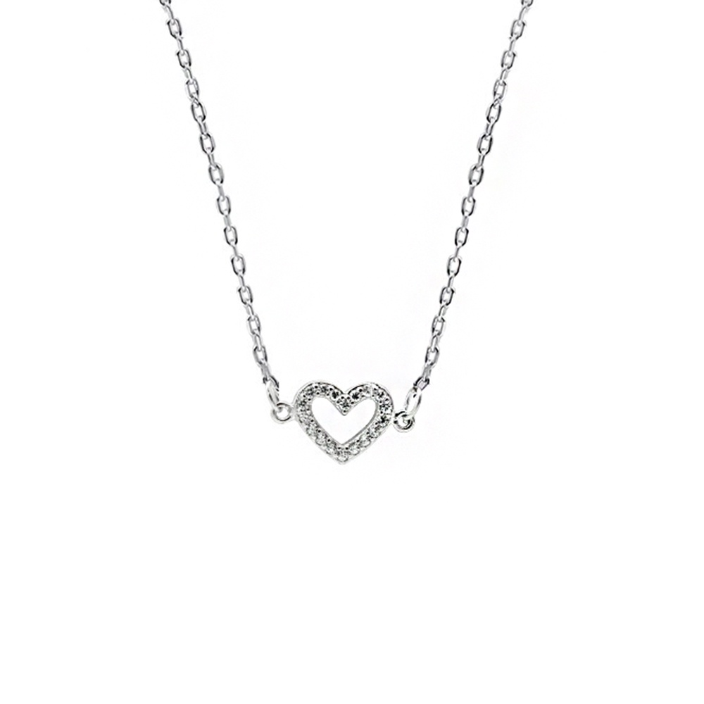 Vòng Đeo Tay Bằng Thép Titan Đính Đá Zircon Hình Trái Tim Dễ Thương Thời Trang Cho Nữ