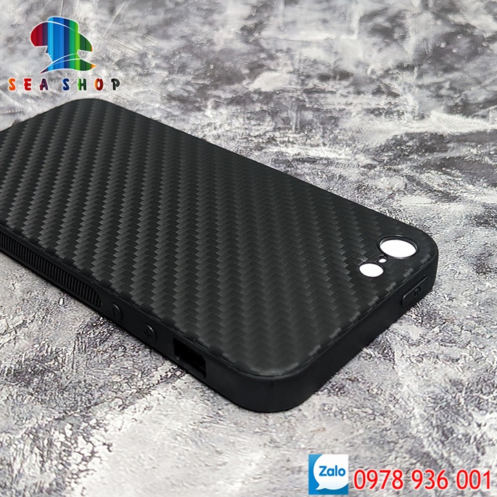 Ốp lưng Iphone 5 - 5S - SE vân CARBON - nhựa dẻo