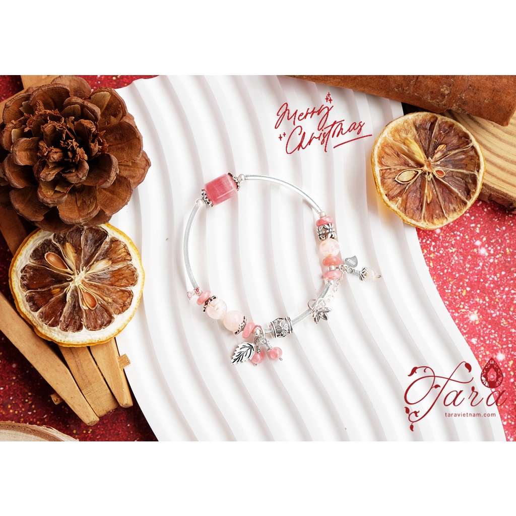 Vòng tay Tara Gems - Vòng kiềng bạc Lu thống Đào hoa - Ưu linh Sakura mix charm bạc 925