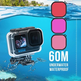 60m case chống nước gopro hero cho vỏ bảo vệ chống thấm gopro hero 10/9/8/7/6/5/4/3 — vỏ bảo vệ chống thấm chống nước cao cấp