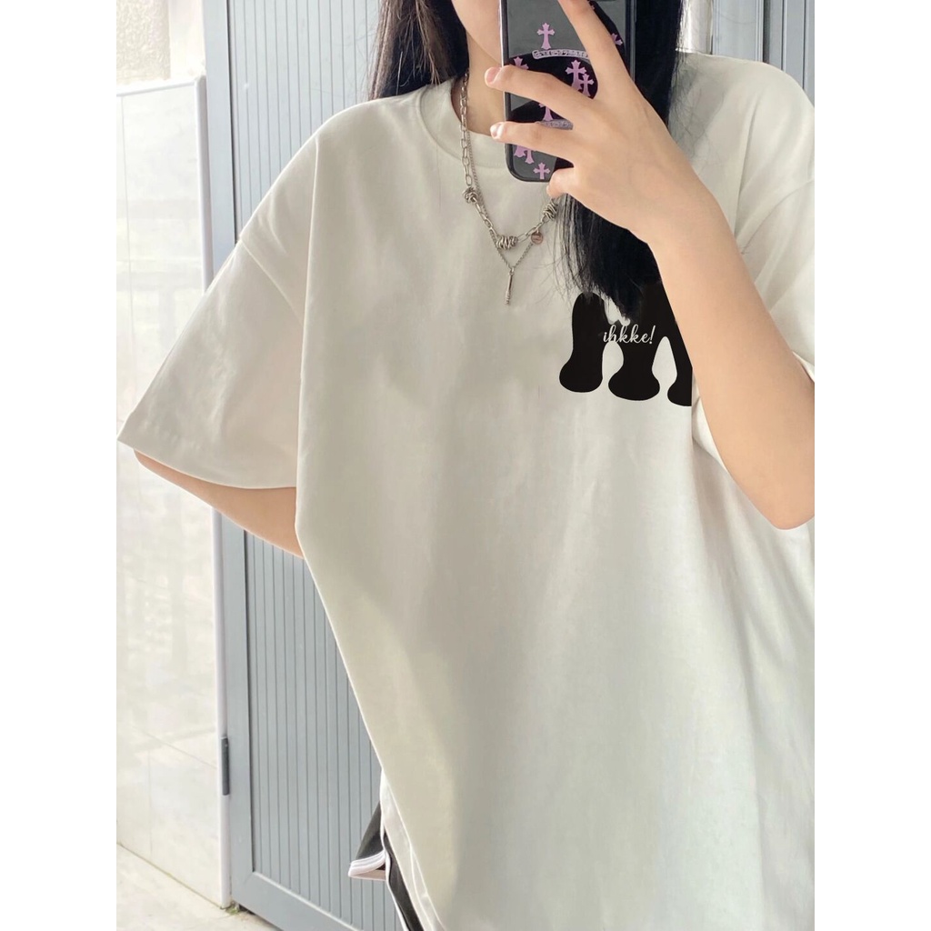 QADCOL Áo Thun Tay Ngắn Dáng Rộng Màu Trắng Phong Cách Hàn Quốc Đơn Giản Dễ Phối Đồ