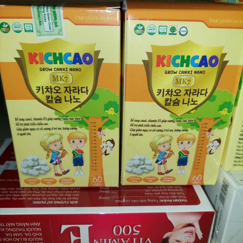 Kẹo Canxi KICHCAO GROW tăng chiều cao, giúp răng chắc khoẻ hiệu quả