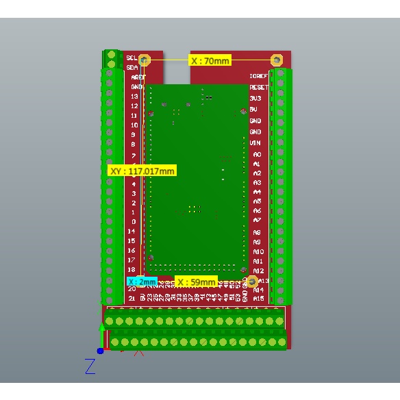 Mạch ra chân adruino mega 2560  đế ra chân domino adruino mega 2560