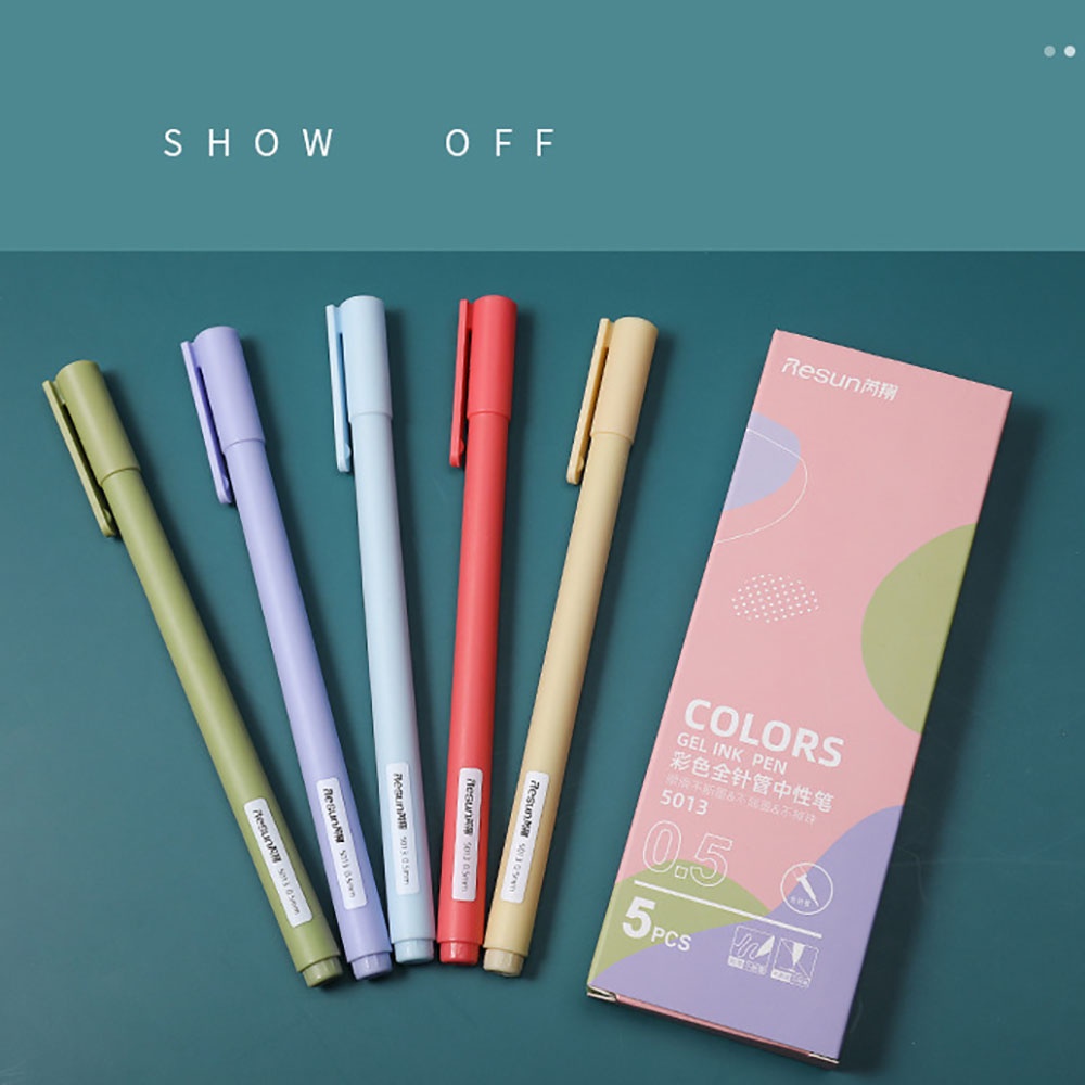 Set 5 Bút Morandi Ngòi 0.5mm 5 Màu Sắc Xinh Xắn