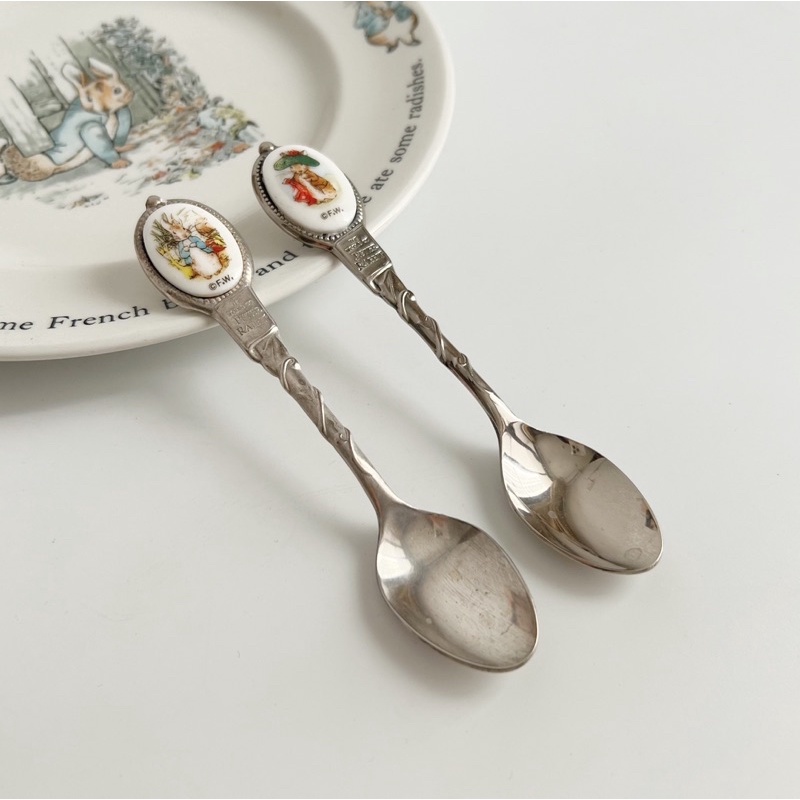 Thìa, muỗng, dĩa thỏ Peter Rabbit vintage dễ thương mộng mơ
