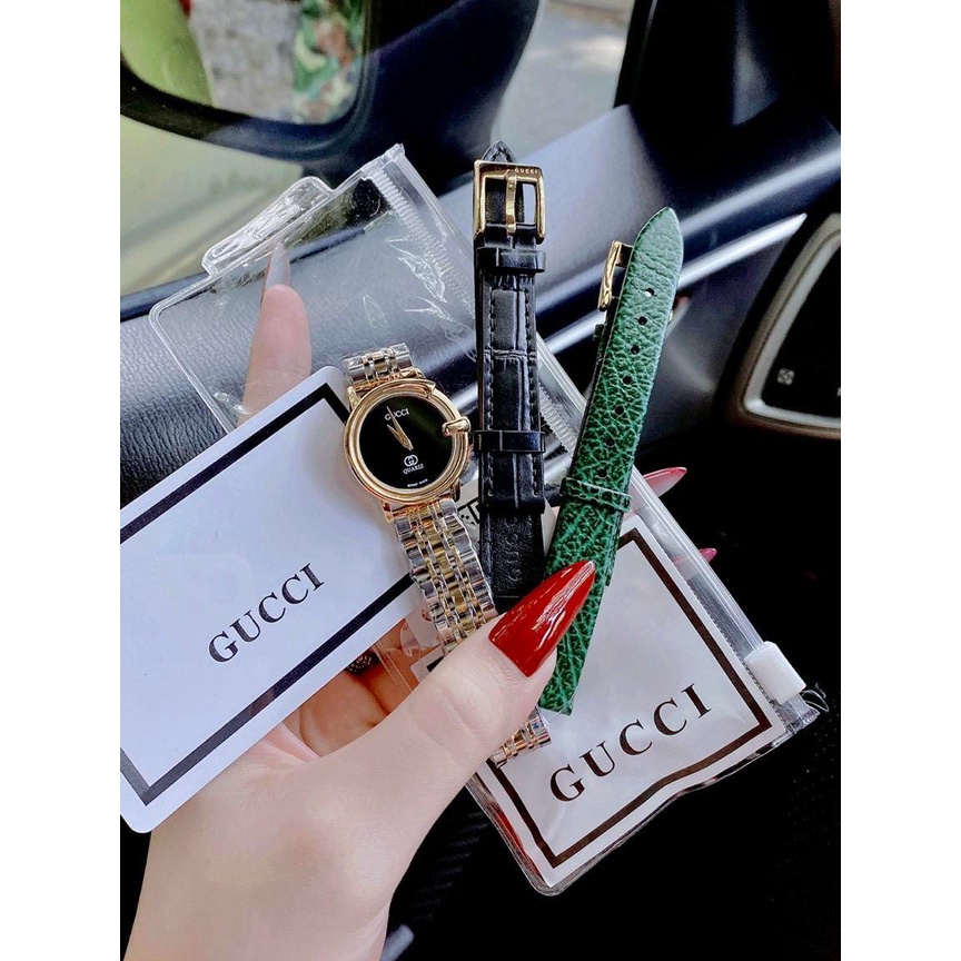 ĐỒNG HỒ NỮ GUCCI LADY WATCH BLACK - Khung thép - máy quazt- 28mm -BẢO HÀNH 24 tháng