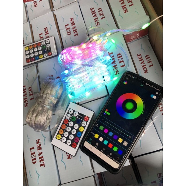 Bộ 10m dây Led RGB 5V chân USB Nháy theo Nhạc, khiển App Trang trí Noel, Tết