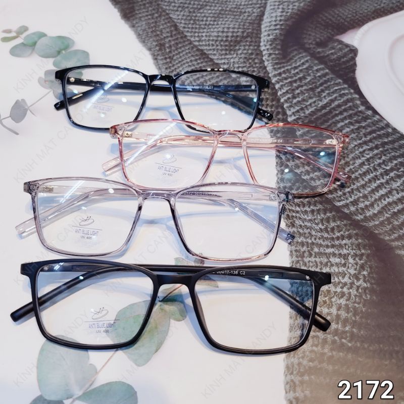 Gọng kính cận vuông nhựa dẻo cho cả nam và nữ 2172 - Kính mắt Candy