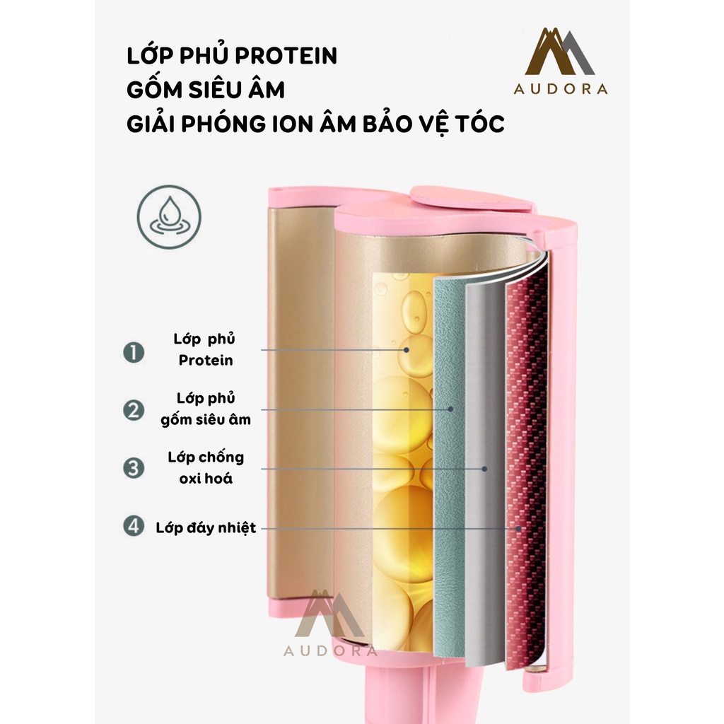 Máy Uốn Sóng Nước 26mm & 32mm, Máy Làm Tóc Xoăn 3 TRỤC Tạo Lượn Sóng - Máy Bấm Tóc Gợn Sóng Nhỏ Phong Cách Hàn Quốc