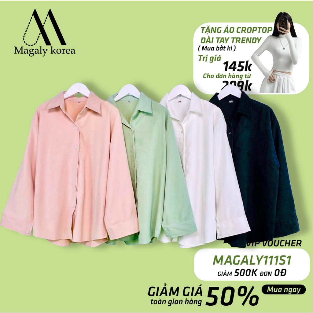 Áo Sơ Mi Nhung Tăm Mịn KUPI Form Rộng Tay Dài Unisex Nam Nữ Phong Cách Hàn Quốc Ulzzang Dáng Rộng Bigsize Magaly Korea