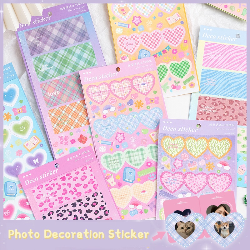 Miếng Dán Trang Trí Màu Laser Lấp Lánh Phong Cách Hàn Quốc Độc Đáo DIY