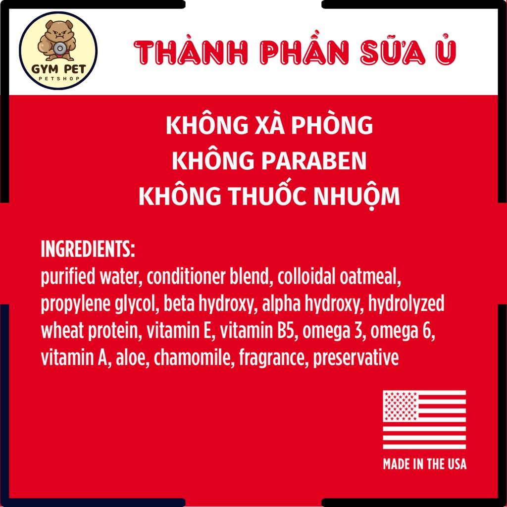 TropiClean OxyMed Sữa tắm nấm da viêm da ngứa da cho chó mèo