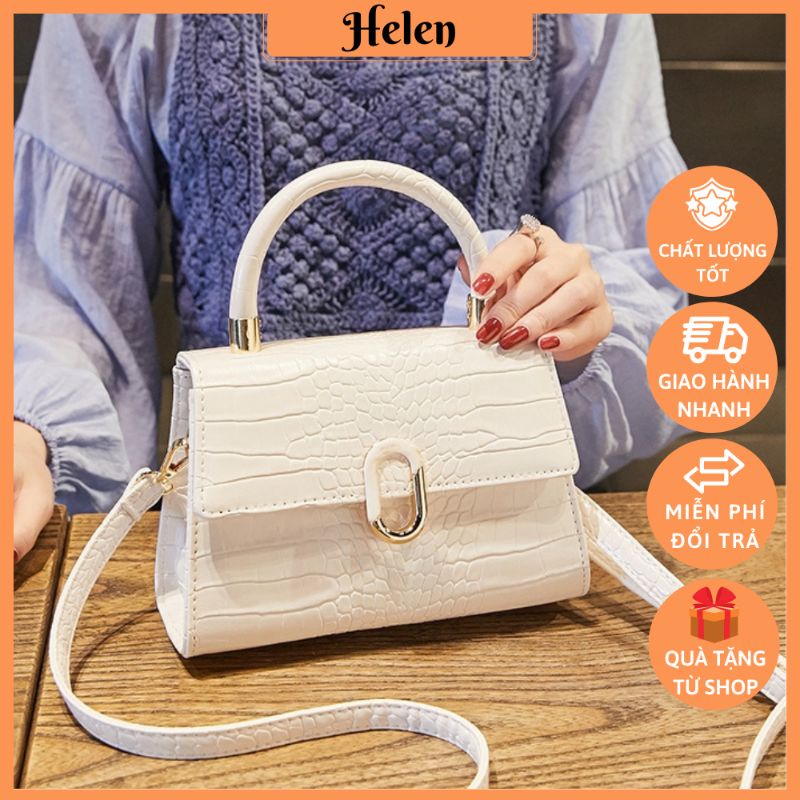 Túi Xách Nữ Đeo Chéo Cầm Tay Quai Sách Tròn Đi Dự Tiệc Size 21