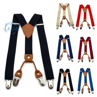 KIMI-Suspenders Y-back 4 Clips Pants Suspender Accessories Adjustable Clip-on