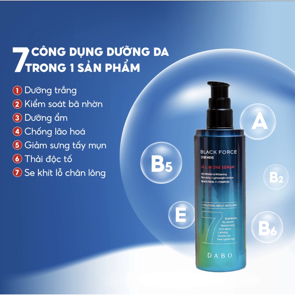 ￼Serum dưỡng trắng da cho nam Dabo Black Force Serum For Men 120ml