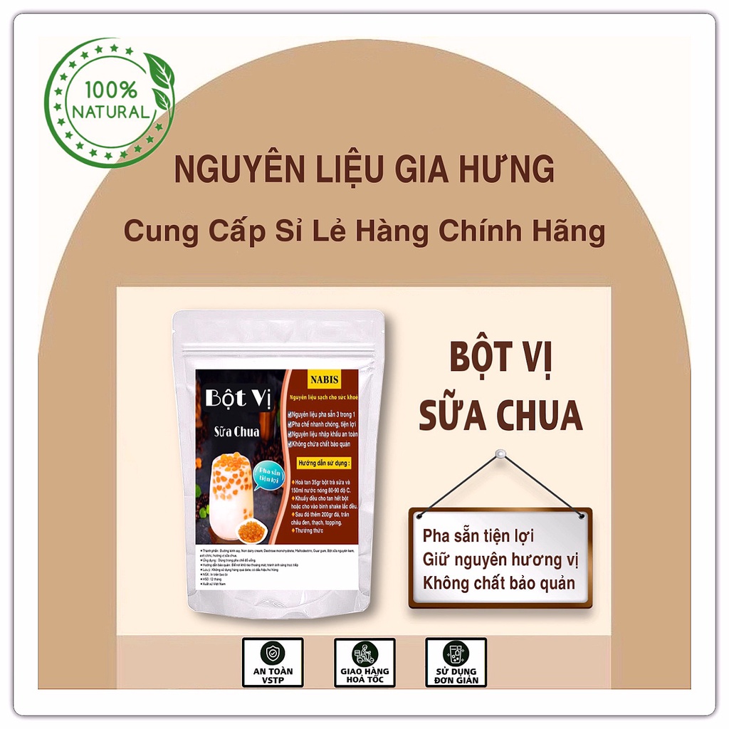 Bột Vị Sữa Chua Nabis/ PHA SẴN nhanh chóng, uống liền tiện lợi. Tặng 1 gói trân châu 150gr