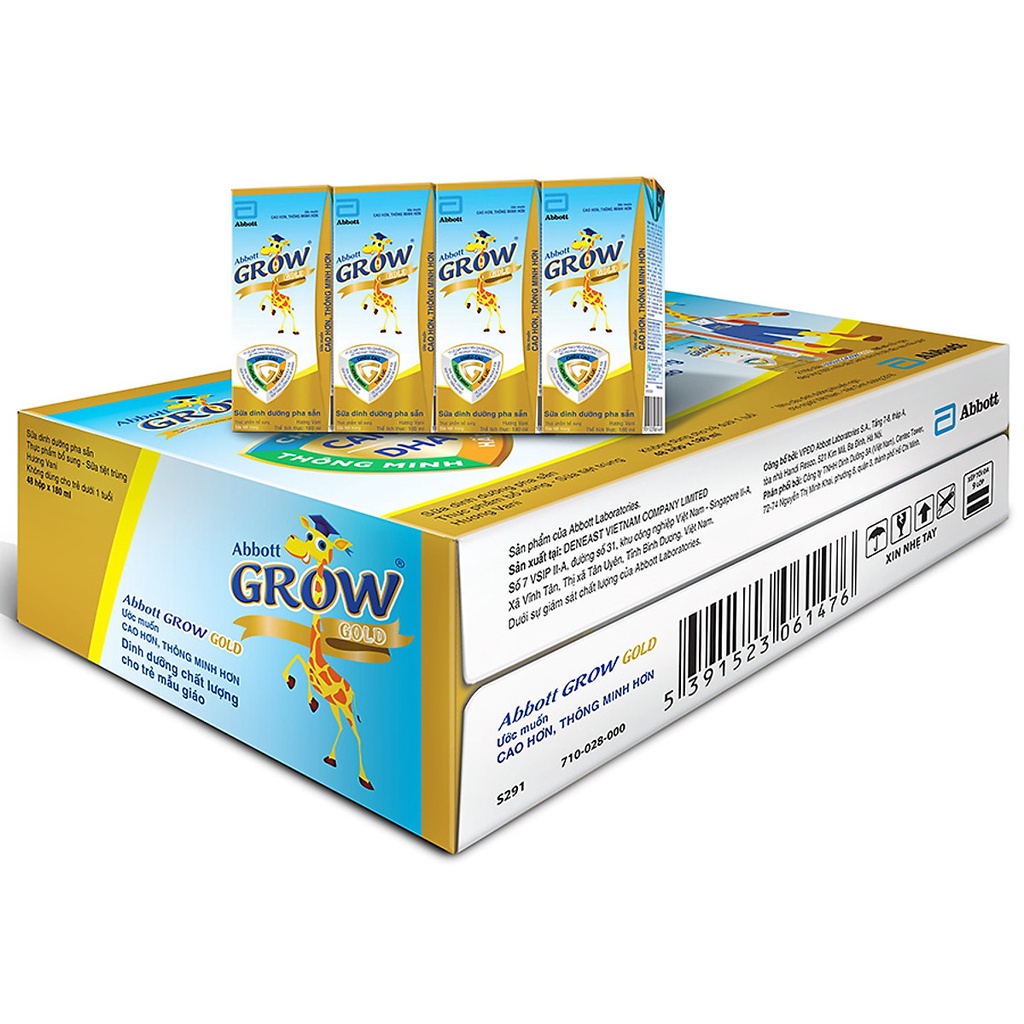 Lốc sữa Abbott Grow hương Vani tăng chiều cao cho bé 110ml/180ml