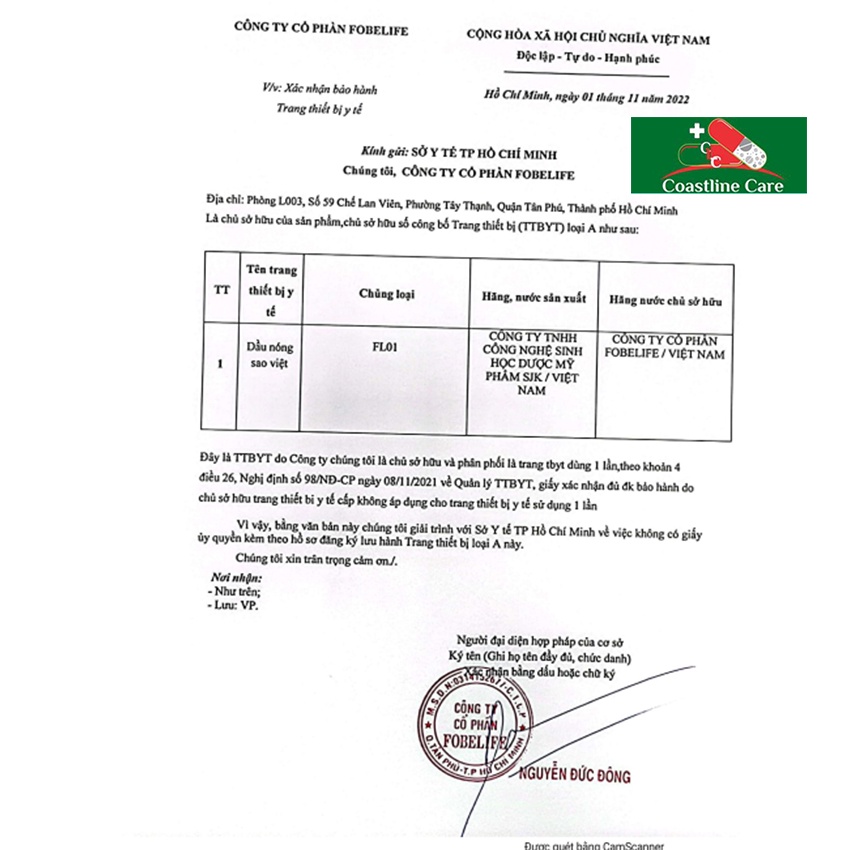 Fobelife Dầu Nóng Sao Việt – Giảm Đau Mỏi Vai Gáy  - Coastlinecare Pharmacy