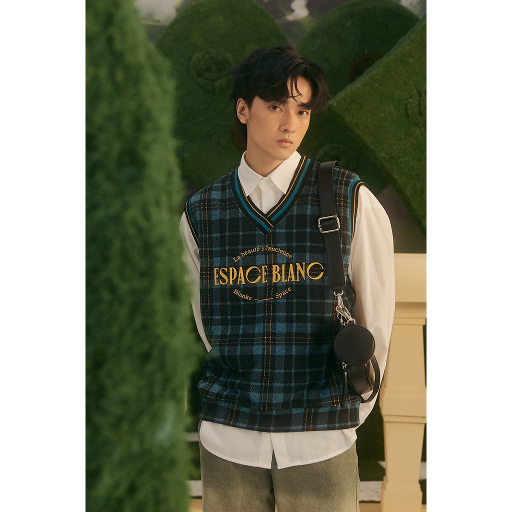 BLANKESPACE Áo Len Espace Tanktop Vải Len Da Cá Trendy Thời Trang Nam Nữ Unisex