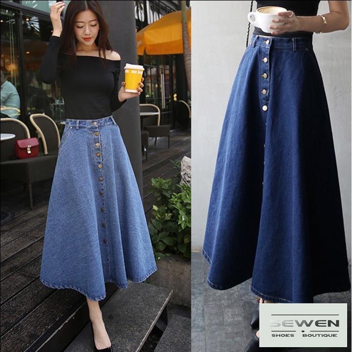 Chân Váy Denim Dáng Chữ A Lưng Cao Vừa Vặn Cài Khuy Phiên Bản Hàn Quốc Xuân Thu 2022 Mori Cho Nữ