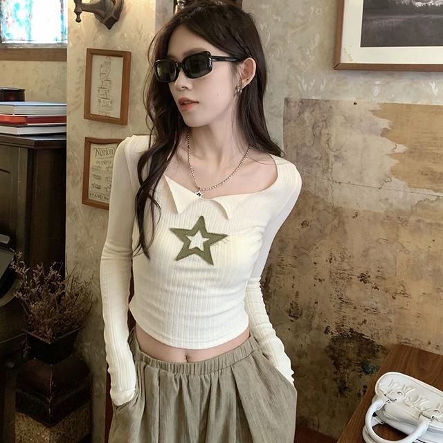 Áo Thun Tay Dài Dáng Ôm Phong Cách Hàn Quốc Thời Trang Mùa Thu 2022 Mới