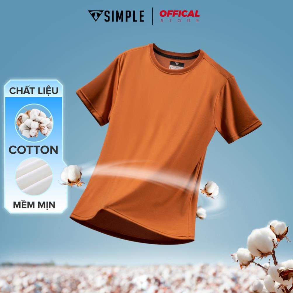 Áo Thun Nam Cổ Tròn TSIMPLE vải Cotton co giãn dày dặn phông trơn basic tay ngắn nhiều màu  "