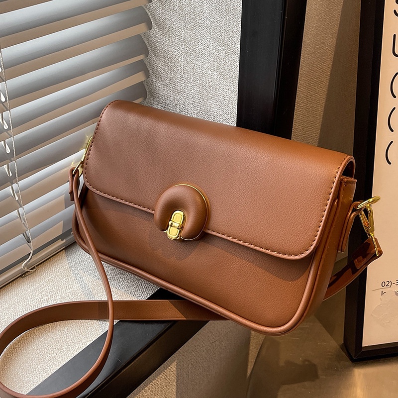 Túi Đeo Chéo Hình Vuông Nhỏ Màu Đen Thiết Kế Đơn Giản Thời Trang Cao Cấp Cho Nữ