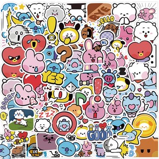 Set 60 miếng hình dán sticker chống thấm nước thần tượng BTS