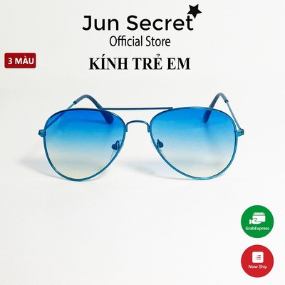 Kính mát trẻ em Jun Secret gọng kim loại mảnh,tròng kính phi công chống tia UV RAYBANEMBE