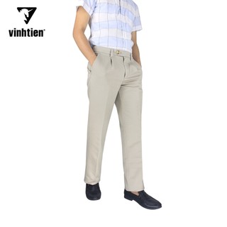Quần Kaki Nam 1 Ly Classic Vĩnh Tiến Màu Trơn, Chất liệu Cotton Mềm Mịn 499