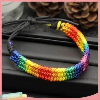 Vòng tay dây bện nhiều lớp màu cầu vồng biểu tượng LGBT độc đáo