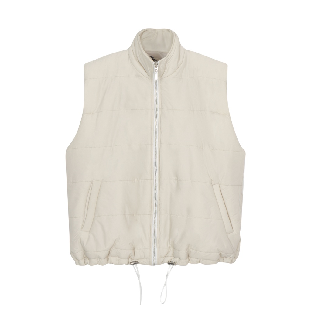 TATICHU - Áo khoác chần bông không tay dây rút - Funnel Neck Quilted Gilet - Áo khoác chần bông không tay dây rút.