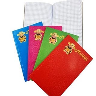 Gói 10 cuốn Sổ Bìa Màu Kim Tuyến Thần Tài Dọc Mỏng KTBOOK size A6 - 80 trang (10 cuốn/gói)