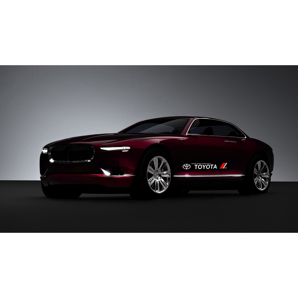 Bộ 2 Miếng Dán Trang Trí Cửa Xe Hơi Toyota VIos Yaris Corolla Cross Veloz CHR Avanza Fortuner Rush Innova raize Calya Rav4 GR Gazoo Racing GR Sport