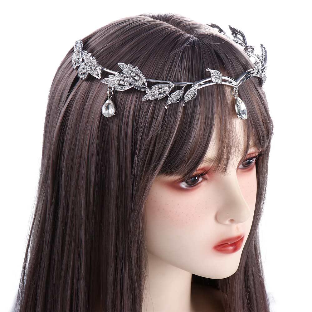 Cài Tóc Hình Giọt Nước Đính Lông Mày Sang Trọng|Vương Miện Cô Dâu Thiết Kế Sang Trọng Cao Cấp