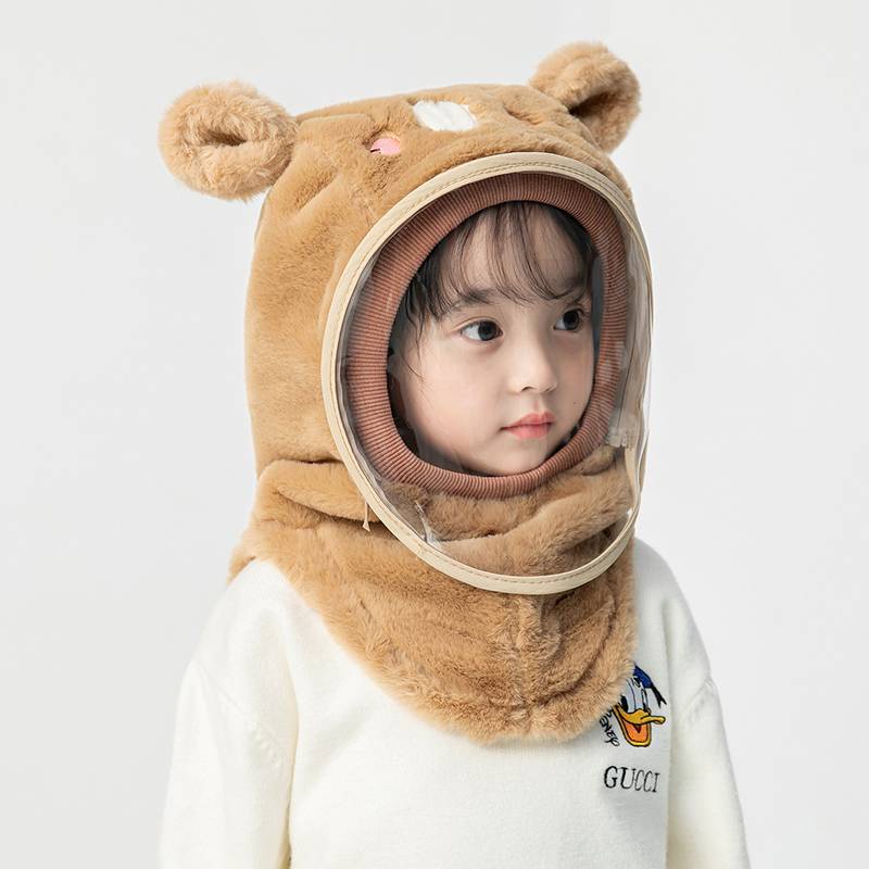 Mũ Trùm Đầu Tích Hợp Khẩu Trang Che Tai Chống Gió Bảo Vệ Mùa Đông Dành Cho Bé Trai Gái mũ trùm đầu mùa đông mũ trùm đầu