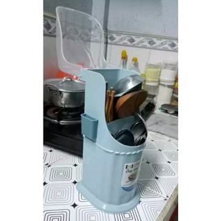 Ống đũa nhựa châu hưng 2 ngăn có khe tăm có nắp đậy