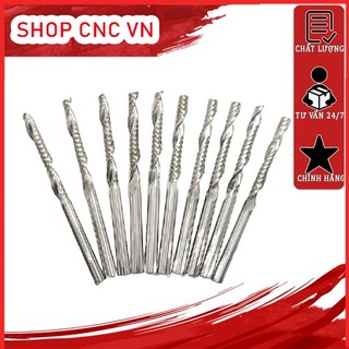 Mũi cnc phá gỗ cắt xoắn 1 me cnc lọng 2d cốt 4mm lưỡi dài 22mm 32mm cắt gỗ thịt vật liệu cnc
