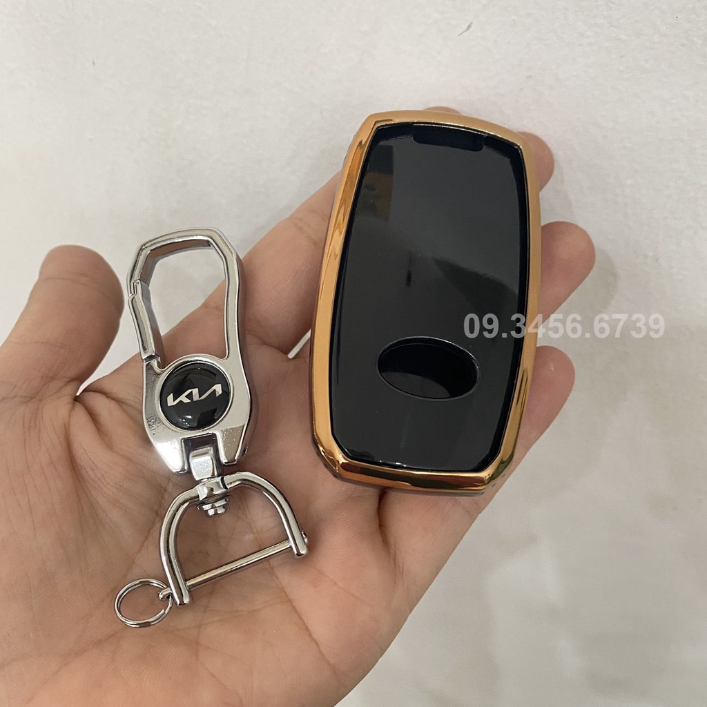 Ốp chìa khóa xe Kia Sedona - nhựa mềm TPU tráng gương - kèm móc treo MTGV