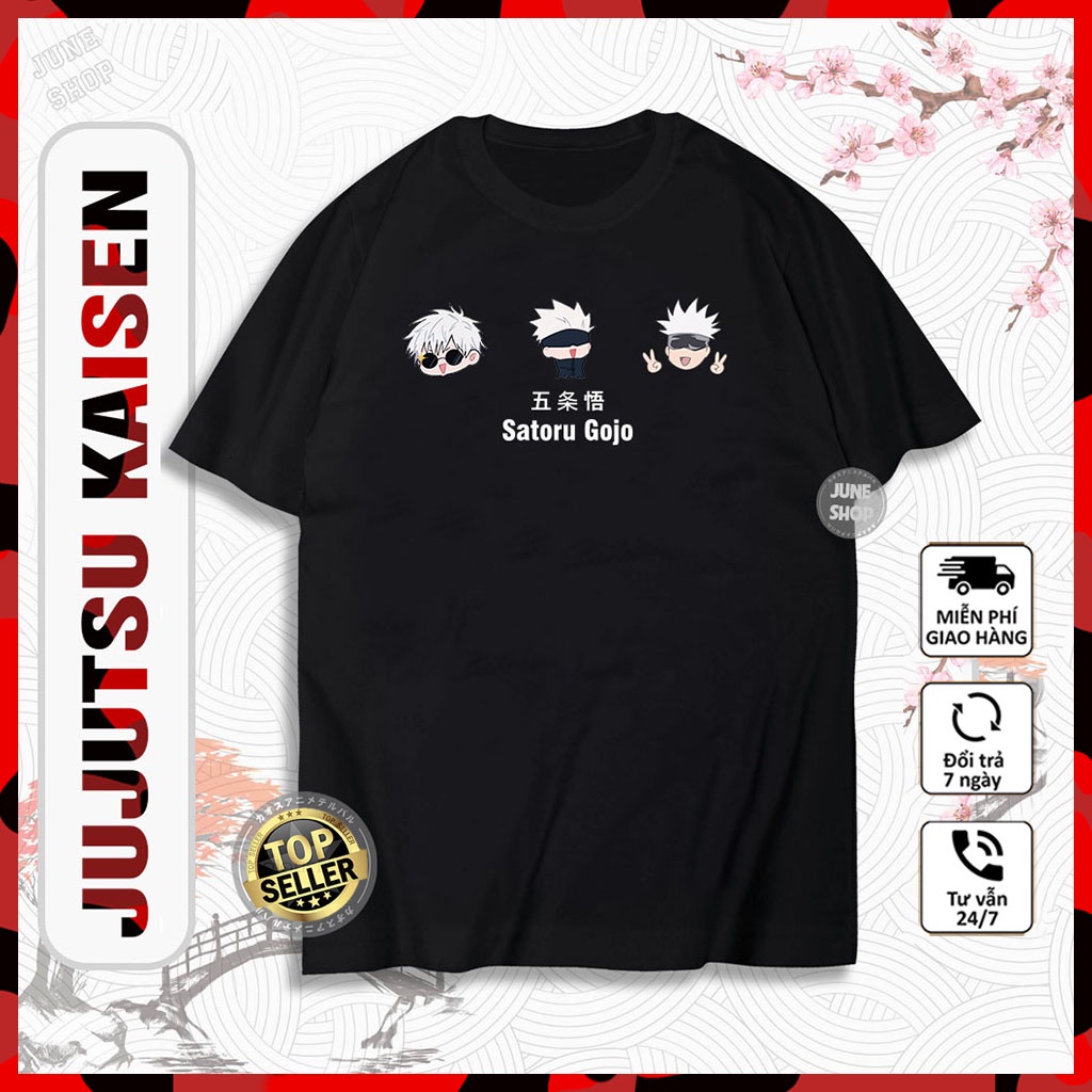 Áo Jujutsu Kaisen, Áo Anime in hình Gojo Satoru chất cotton co giãn 4 chiều thoáng mát