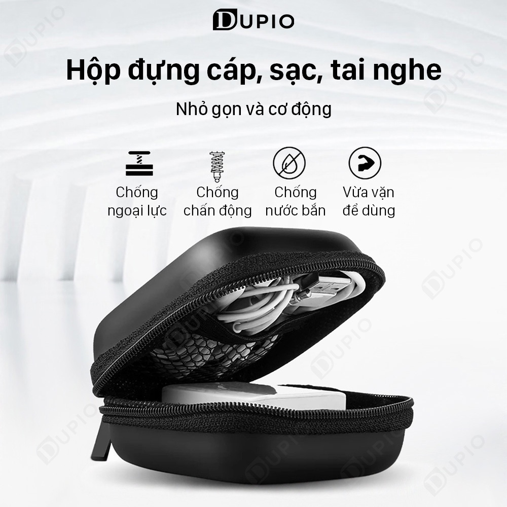 Hộp đựng cáp sạc tai nghe DUPIO HD01 chứa được usb chìa khóa đa năng tiện dụng